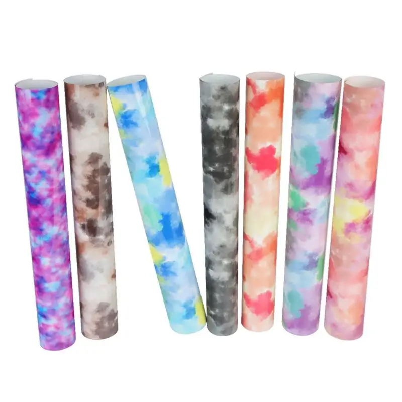 25*25cm Clouds Watercolor Tie Dye HTV Iron on Tshirt Heat Transfer Vinyl For Cutting Machines Film for Garment Bag Hat DIY