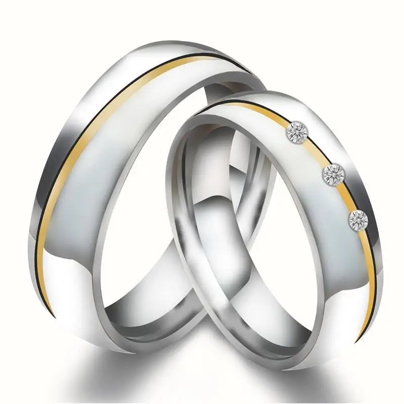

New fashion stainless steel ring love simple style white couple ring trinket