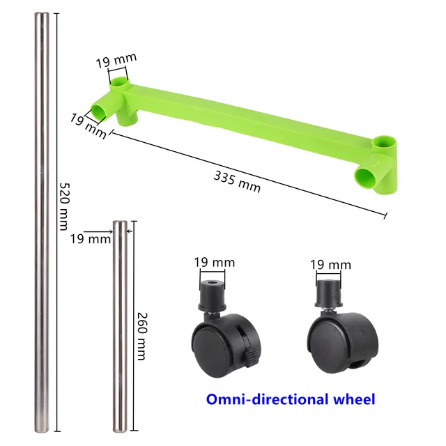 Babcsírási Óvoda Tálca Polc Tartozékok Tároló Állvány Barkácsolás Rozsdamentes Acél Cső Univerzális Forgó Irányú Fékkerék - Image 2