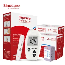 Sinocare Safe-Accu Blood Sugar Meter Glucometer Kit Test Strips Needles Lancets Medical Diabetes Tester Monitoring System