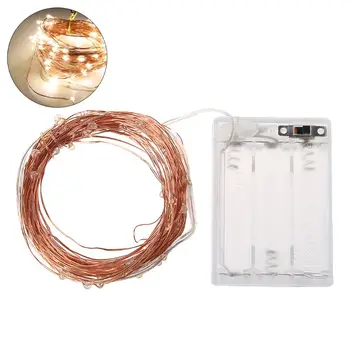 

10m String Light Battery Operated Fairy Romantic Lantern Decor For Christmas Party Wedding Buildings Valentine's Day Q0KF