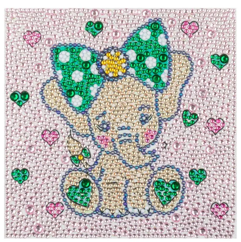 DIY Diamond Painting Cartoon Animal Dog Shark Elephant Crystal Rhinestone Diamond Embroidery for Children Kid Beginners Gifts 