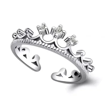 

SINTA S925 Sterling Silver Rings For Women Crown Rings for Women White Engagement Wedding Ring Jewelry