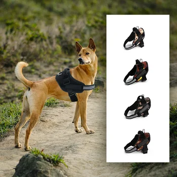 

Adjustable Dog Harness Reflective Breathable Pet Harness For Small large Dog Harness Vest withPatch Outdoor Walking Dog Supplies