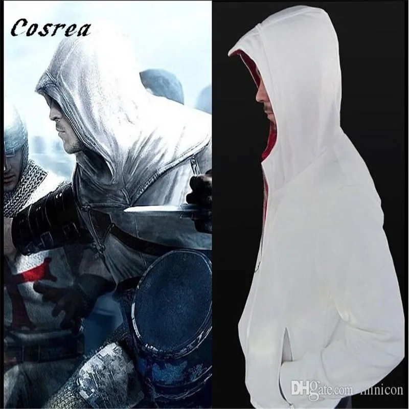 Cosrea Creed Дезмонд Майлз Косплей-костюмы с капюшоном Вышивка толстовки пальто куртка толстовка с капюшоном вышитые для мужчин