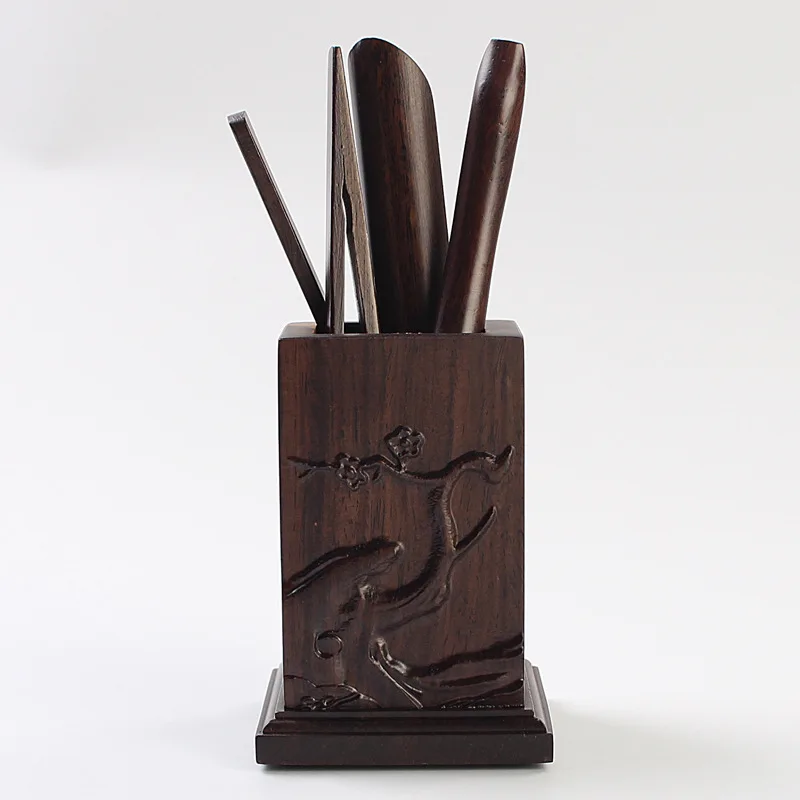 

Tao ci Eight Kung Fu Tea pan ju Accessories Ebony Tea Ceremony Liujunzi Solid Wood Set Combination Tea Clamp cha chan