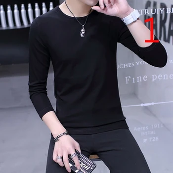 

2019 autumn new long-sleeved t-shirt male Slim Korean version of the trend of cotton