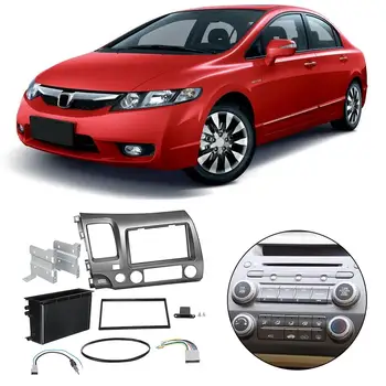 

1 Set Car Radio Stereo Taupe Dash Kit with CD Box Multimedia Video Player Navigation GPS Frame Fascias For Honda Civic 2006-2011