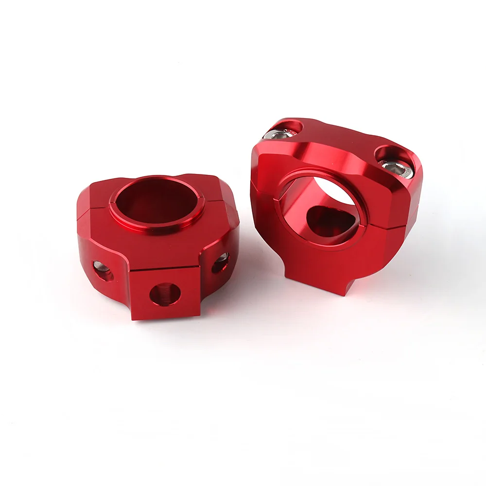 Красный Universal Motorcycle Aluminum Screw hole 28mm 1-1/8'' inch HandleBar Risers Fat Handle Bar Mount Clamp For Racing And Scooter - Цвет: Красный
