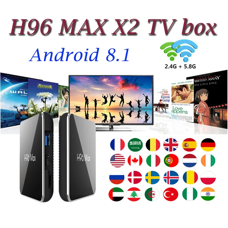

Android TV Box H96 MAX X2 4GB 64GB S905X2 H.265 4K Google media Player support Netflix Youtube for H96MAX Smart TV Set top box