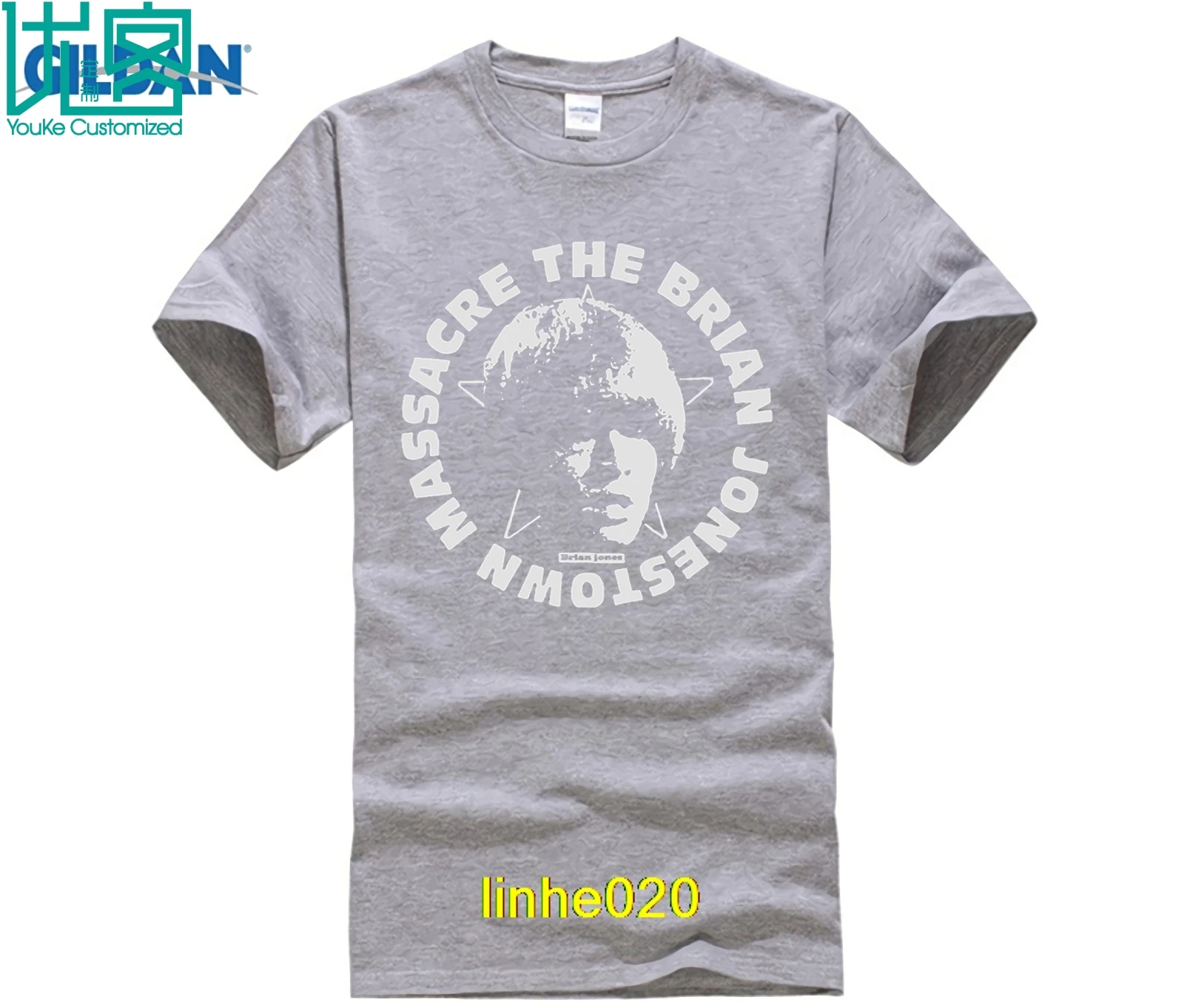 Футболка с надписью «logo' The Brian Jonestown Massacre»-Новинка! Футболки; брендовая одежда; приталенная одежда с принтом и круглым вырезом