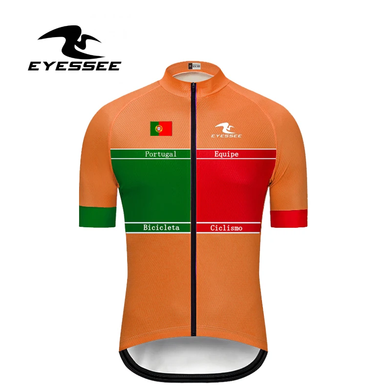 EYESSEE дышащая Португалия Велоспорт Джерси Лето короткий рукав MTB велосипед одежда для велоспорта горный гоночный велосипед Джерси