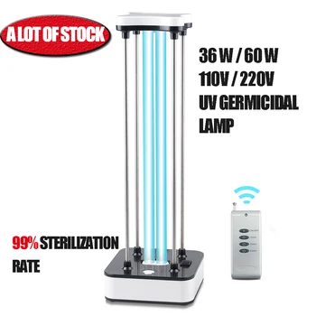 

Ultraviolet Lamp with Timer Remote Control Disinfection Lamp Sterilization Germicidal 36W Mobile UV Lamp 110V 220V