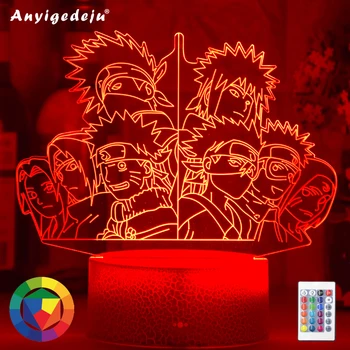 

Led Night Light Japanese Anime Naruto Team 7 Obito Uchiha Kakashi Hatake Rin Nohara Sasuke Sakura Haruno Table 3d Lamp Bedroom