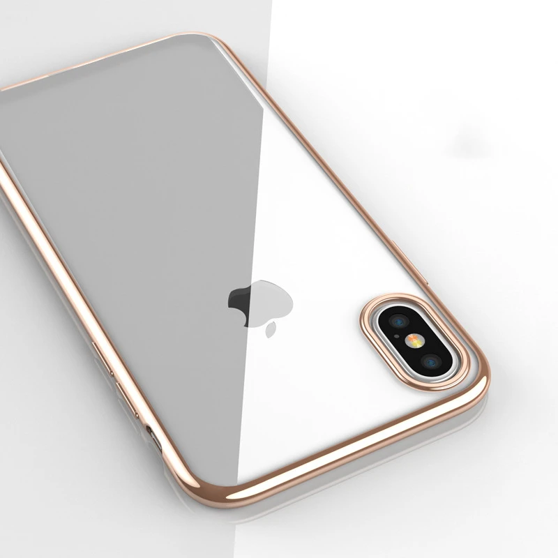 Gold Для iPhone XR X XS Max прозрачный чехол, ультра тонкий мягкий Силиконовый ТПУ защитный чехол s совместимый с iPhone XR - Color: Gold
