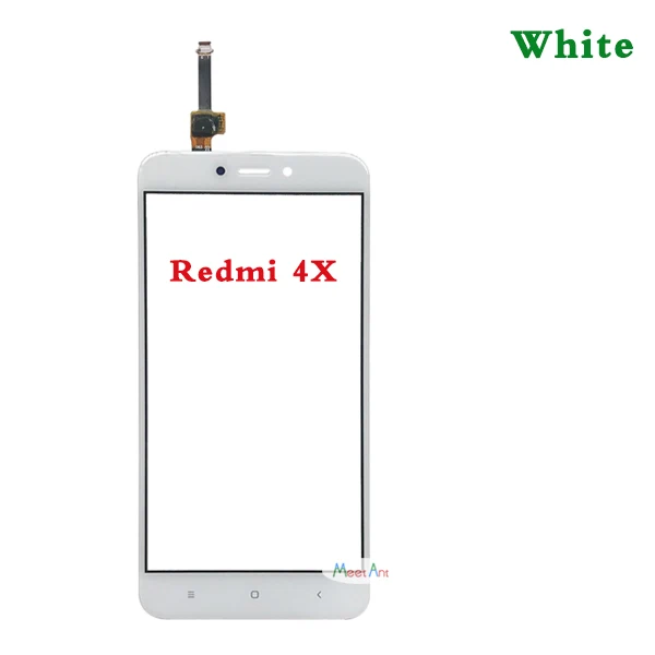 10 шт./лот высокое качество 5,0 ''для Xiaomi Redmi 4/4 Pro/4A/4X сенсорный экран дигитайзер сенсор внешняя Передняя стеклянная панель объектива - Цвет: For Redmi 4X White