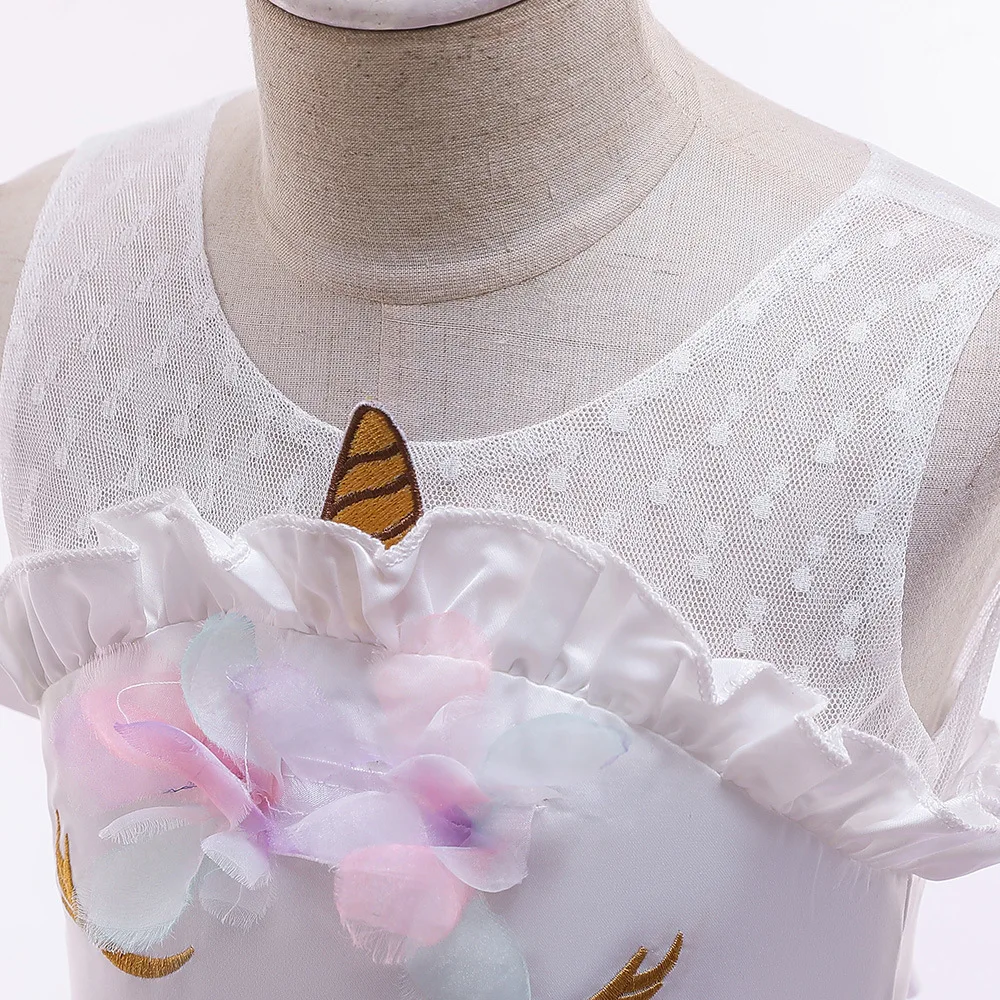 Детское торжественное платье для подиума в европейском и американском AliExpress; Новое Стильное платье принцессы; платье с единорогом для девочек; Детские платья невесты