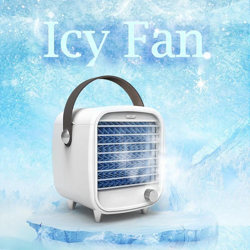 

Household Mini Air Conditioner USB Personal Space Cooler Portable 7 Color LED Air Cooler LCD Digital Display Desktop Fan