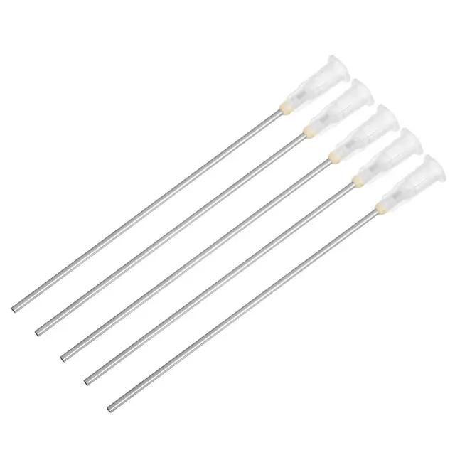 5Db 16 G Fehér Tompa Adagoló Tű 10 Cm -Es Műanyag + Fém Anyag A Tinta Újratöltéséhez Folyékony Fecskendő Tűhegyek - Image 3