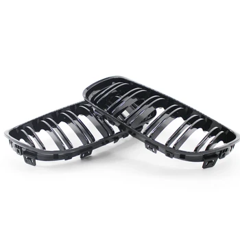

Decal Grille Cover Clips Trim 2pcs For BMW 3 Series 2009-2011 Front Black