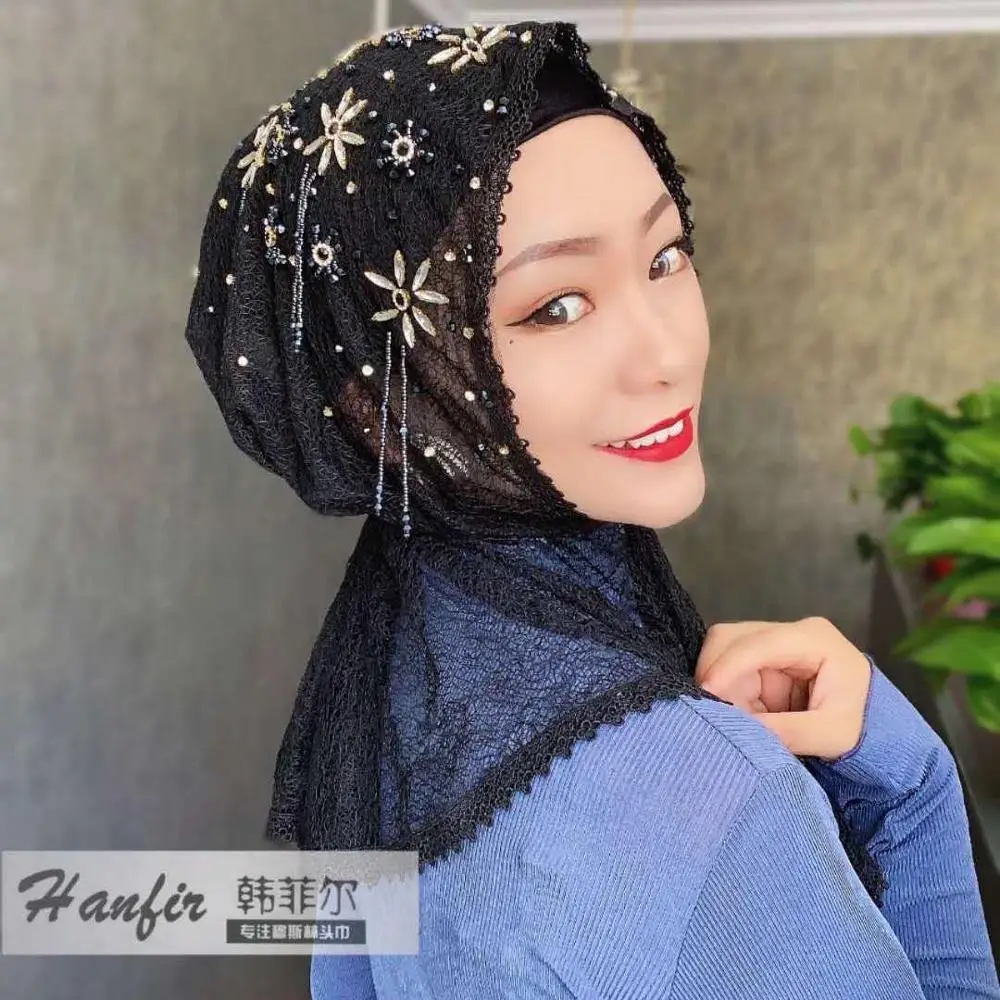 Модные шали для девочек Кружевные Стразы hijabs|chiffon muslim hijab|clothing womanclothing |