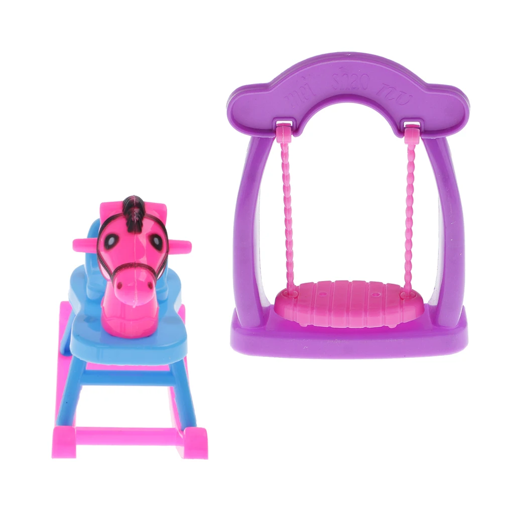 Mini Baby Room Swing Rocking Horse Kids Pretend Play Toys for  Dolls