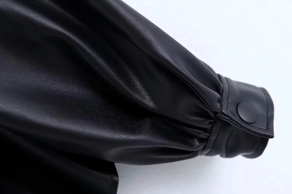 Английский уличный винтажный буф рукав блузки из ПУ женские блузки mujer de moda кимоно рубашки женские топы и блузки