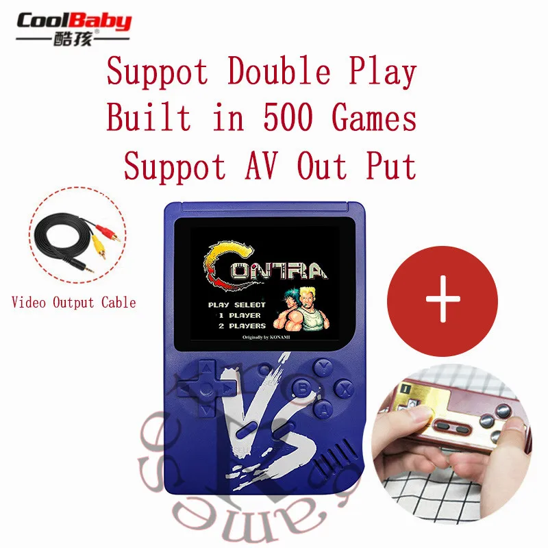 Портативный игровой плеер ретро мини портативная игровая консоль Встроенный 500 игр Поддержка AV выход DoublePlay 2,6 дюймов видео игровой плеер