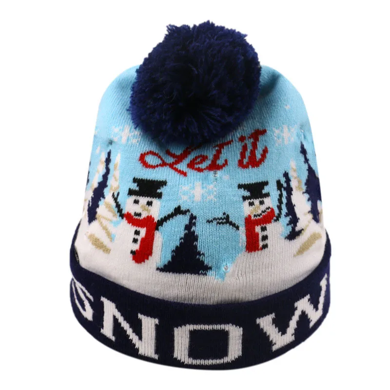 Женская зимняя шапка хлопковая вязаная модная теплая для взрослых и детей с