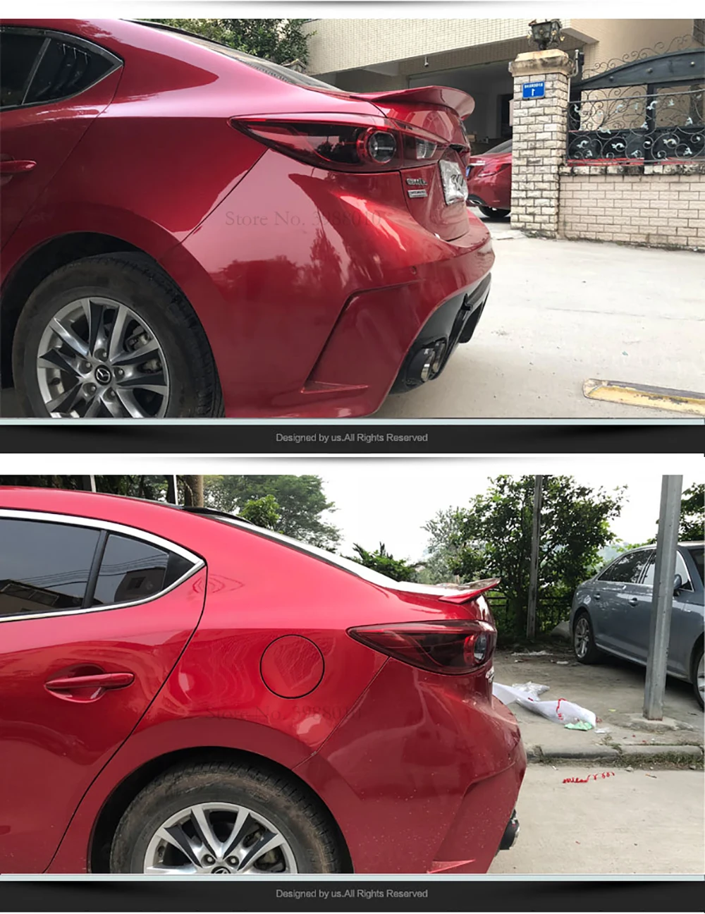 Автомобиль StylingABS пластик Неокрашенный цвет задний спойлер на крыше крыло багажника губы Загрузки Крышка для Mazda 3 Axela Седан 4 двери