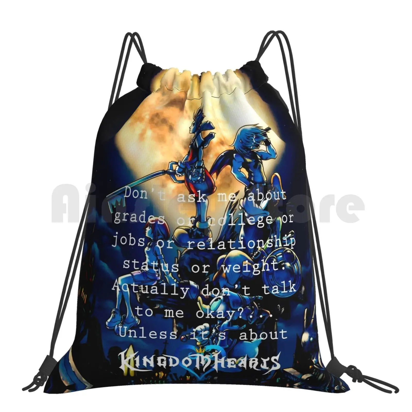 Kingdom Hearts Shirt Funny Quote Backpack Drawstring Bag Riding Climbing Gym  Bag Kingdom Hearts Games Men Womens Kids Quotes - AliExpress Luggage & Bags