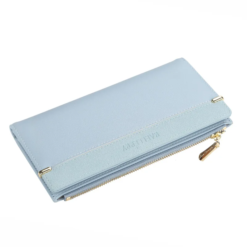 Blue Designer Women Wallet Long Clutch Coin Purse Pu Leather Wallets For Women Purses Card Holder cartera mujer WWS308 - Цвет: Blue