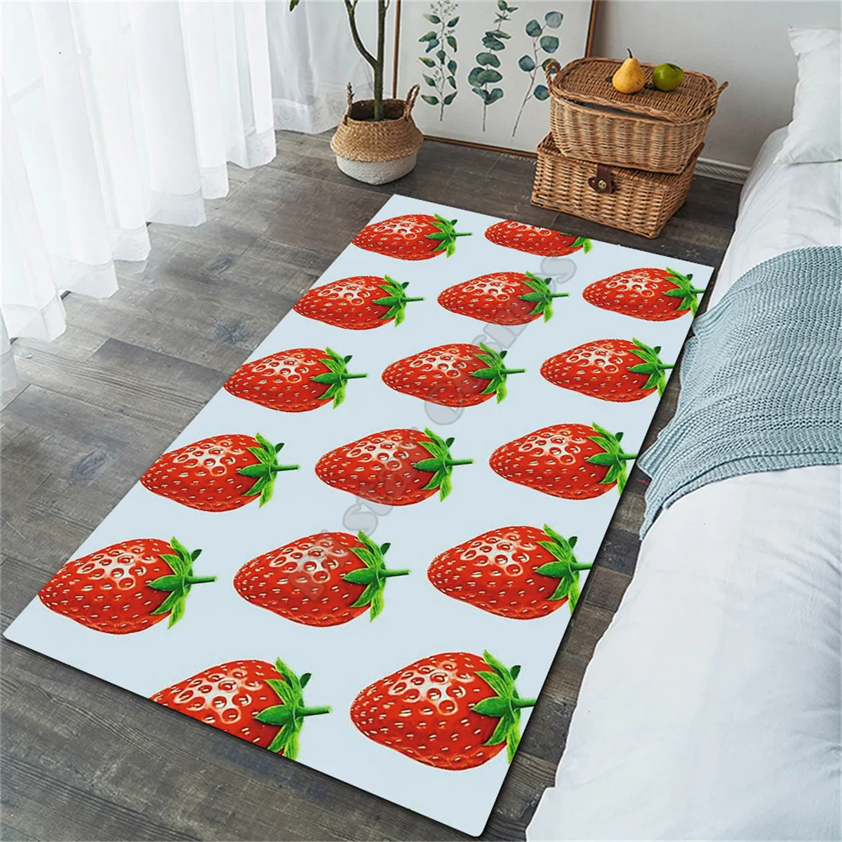 

Strawberry Area Rug 3D All Over Printed Non-slip Mat Dining Room Living Room Soft Bedroom Carpet 02