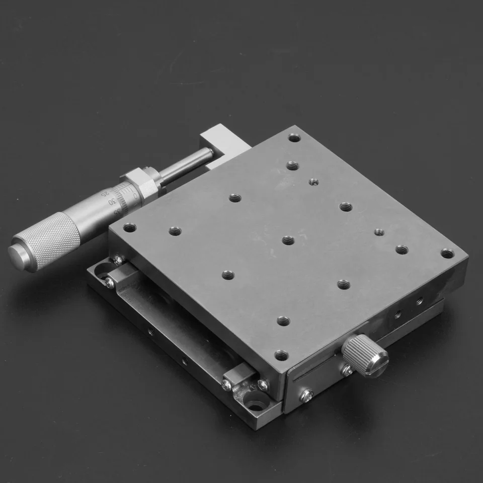 Single Shaft Stainless Steel Manual Linear Platform 80x80mm Linear Guide SPXSG80 Ball-Type for Optical Instruments