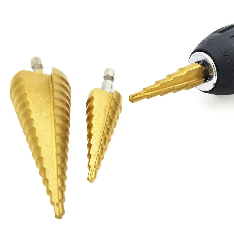 HSS Steel Titanium Step Drill Bit 3-12mm 4-12mm 4-20mm Cone Cutt Tools Metal Set for Woodworking Wood | Инструменты