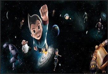 

7x5FT Astro Boy Dark Starry Sky Robots Custom Photo Studio Backdrop Background Vinyl 220cm x 150cm