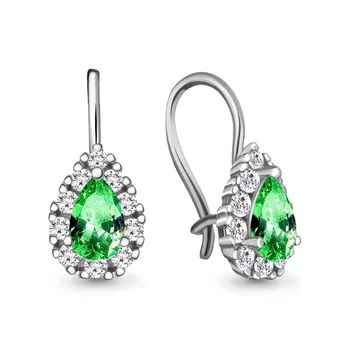 

Children earrings AQUAMARINE with artificial vstavkmi, cubic zirconia, silver 925