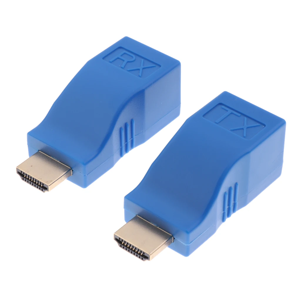 Синий HDMI 30 м удлинитель к RJ45 Cat5 сетевой LAN Ethernet адаптер