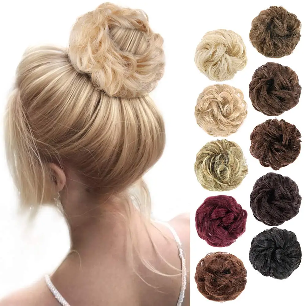 Грязные волосы булочка резинки шиньон пончик синтетические шиньоны для женщин