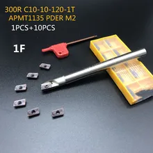 Outils CNC de surface, porte-outil de 10mm APMT1135 M2 + 1 pièce BAP300R C10-10-120L-1T, fraise en carbure HSS, coupe-tour