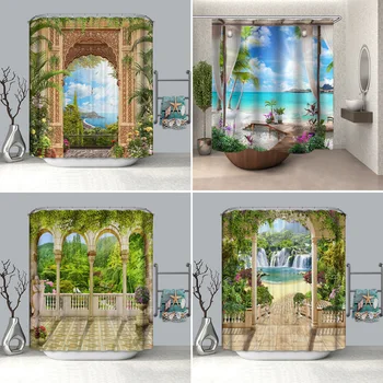 

Landscape Print Polyester Waterproof Bathroom Shower Curtains Decoration for Home HG99