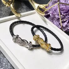 Браслет из нержавеющей стали с цирконом Lucky 8 Женский Мужской кожаный браслет Пара Любовь ювелирные изделия люксовый бренд 16 17 18 19 см