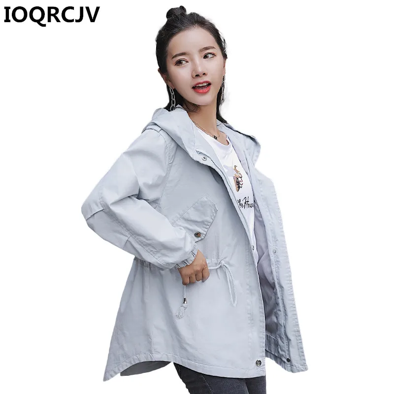 2019 Autumn New Fashion Women Jacket Hooded Coat Spring Long Ladies Casual Windbreaker Female Jackets Slim Outerwear R1043 | Женская