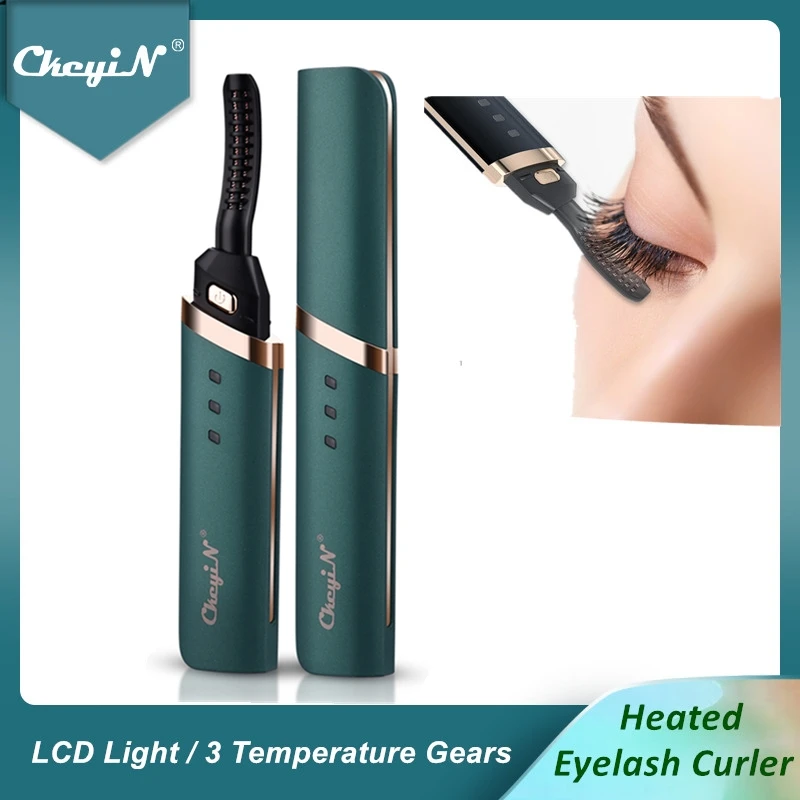 CkeyiN Electric Heated Eyelash Curler USB Rechargeable Eyelashes Curler Quick Heating Natural Eyelash Curler Long Lasting Makeup