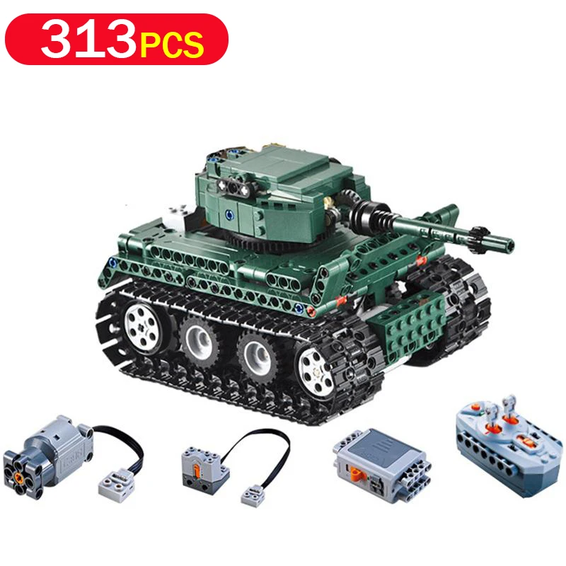 

313Pcs High Quality Electric Remote Control Series Building Blocks Military Technology Tank Mini model Bricks Toys Kids Gifts