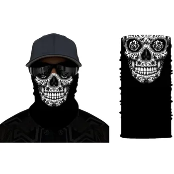 

Fashion Mouth Face Mask Reusable Windproof Skull Bandana Face Mask Skull Outdoor Riding Line Scarf Sun Protective Mask