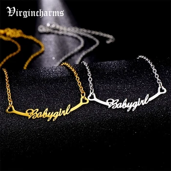 

Personalized Custom Heart Shaped Stainless Steel Gold Color Necklaces for Couple Fashion Name Necklace Nameplate Pendant Jewelry