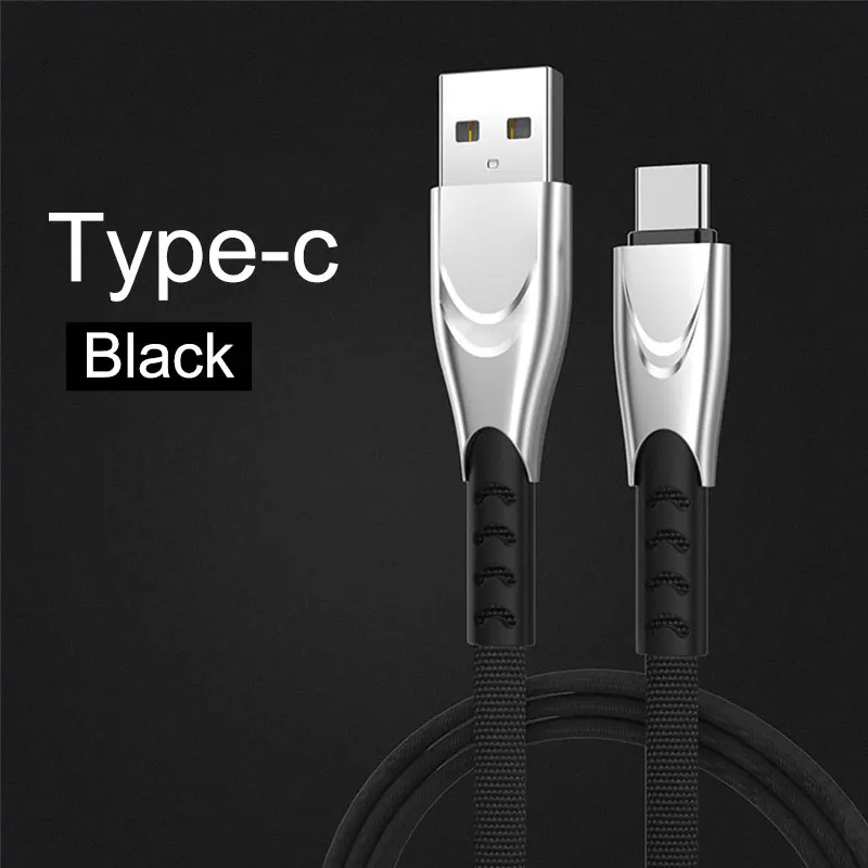 Type-c -black 1/шт кабель для передачи данных Supercharge Android iOS type-c линии передачи данных для мобильных телефонов Быстрая зарядка 2.5A 1 м передача данных Micro USB - Цвет: Type-c -black