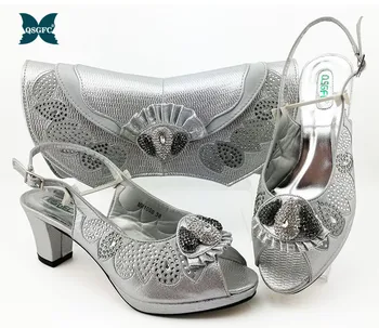

Summer New Coming Nigerian Shoes and Bags To Match Shoes with Bag Set Matching Italian design Shoe and Bag Set