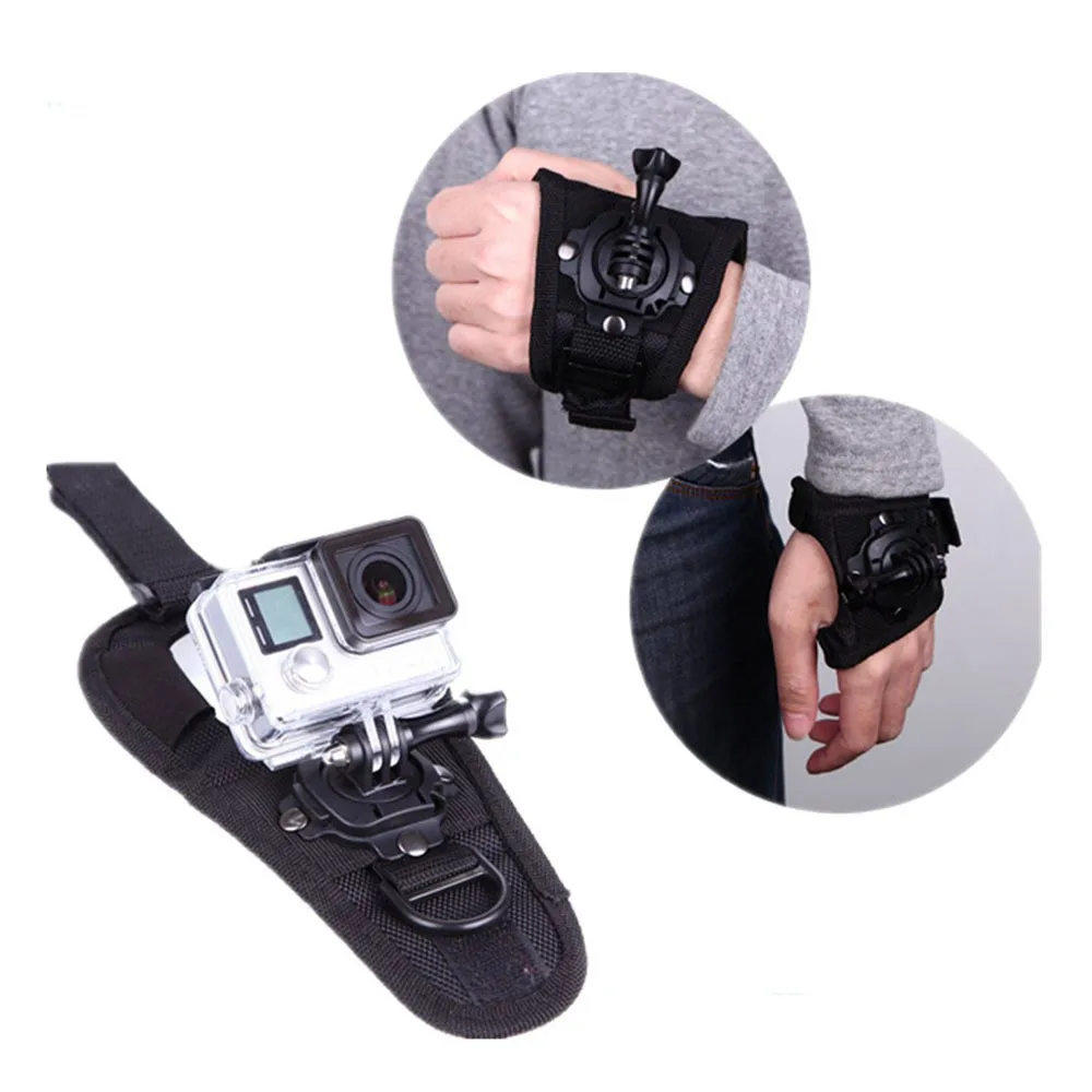 Черные перчатки на запястье 360 градусов вращающийся ремешок на руку крепление штатива для GoPro Hero 1 2 3 3+ 4 дропшиппинг Z0926